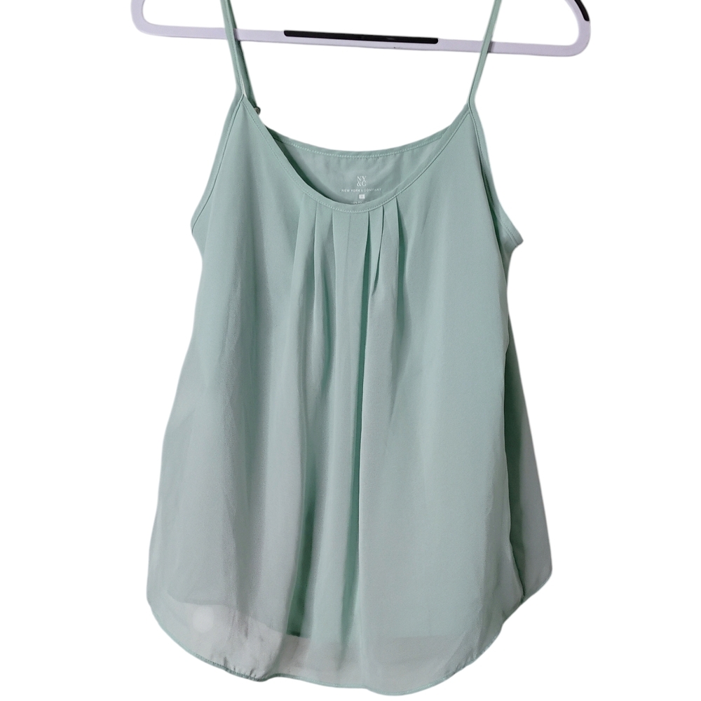 New York & Company Women's Size Small Slightly Sheer Layered Mint Green Camisole